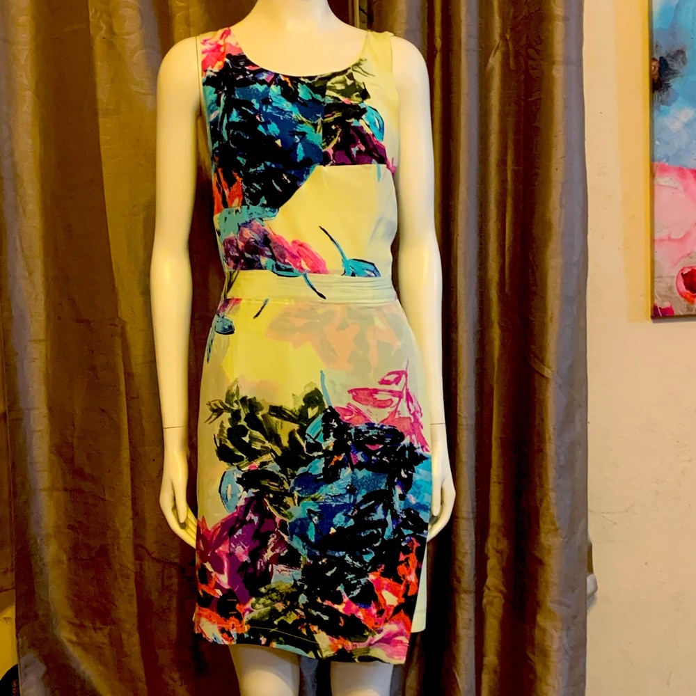Spring floral faux wrap Dress